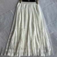 Dior Women Flared Mid-Length Skirt Ecru Dior Chardons Cotton-Blend Lace