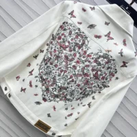 Dior Men Jacket Ecru Cotton Denim with Gold-Tone Dior Astral Motif