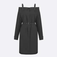 Dior Women Shirtdress Black Lightweight Cotton and Silk Poplin