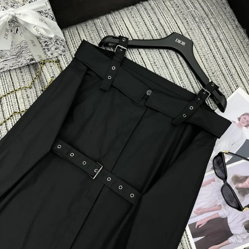 Dior Women Shirtdress Black Lightweight Cotton and Silk Poplin