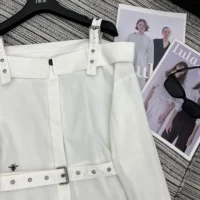 Dior Women Shirtdress White Lightweight Cotton and Silk Poplin