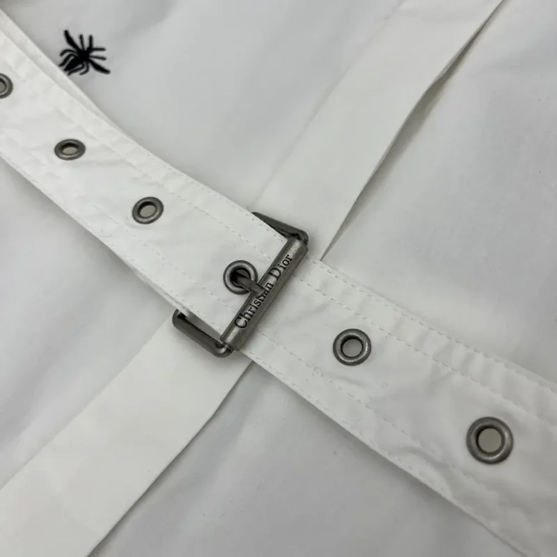 Dior Women Shirtdress White Lightweight Cotton and Silk Poplin