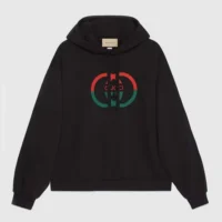 Gucci Men Cotton Jersey Printed Sweatshirt-Black/Red