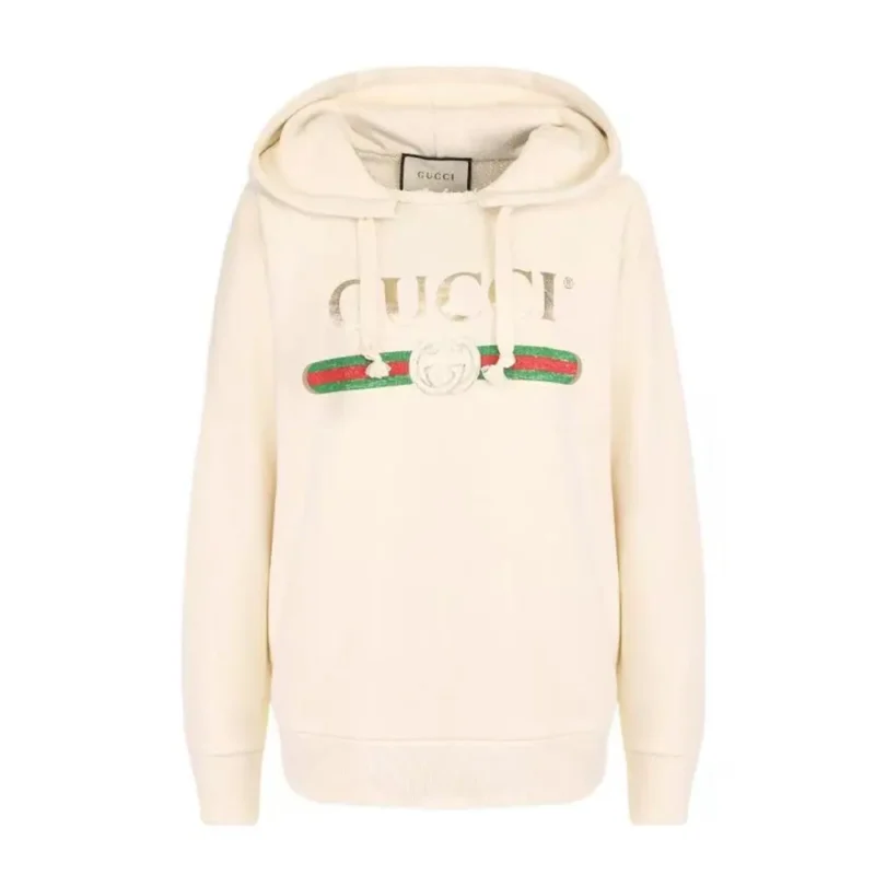 Gucci Men GG Cotton Jersey Sweatshirt Gucci Print-White