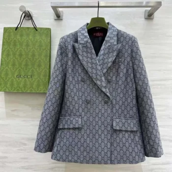 Gucci Men GG Wool Jacquard Jacket-Grey