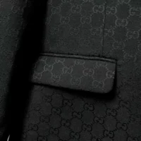 Gucci Men Gucci Checkered Oversized Blazer-Black
