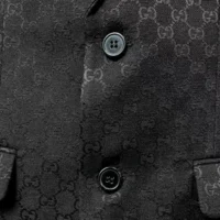 Gucci Men Gucci Checkered Oversized Blazer-Black
