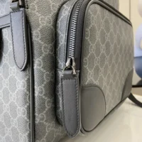 Gucci Unisex GG Emblem Medium Backpack-Gray 821159FAED41000