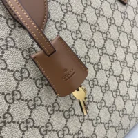 Gucci Unisex GG Emblem Medium Briefcase-Brown 821149FAED39786