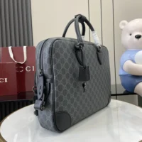 Gucci Unisex GG Emblem Medium Briefcase-Gray 821149FAED41000
