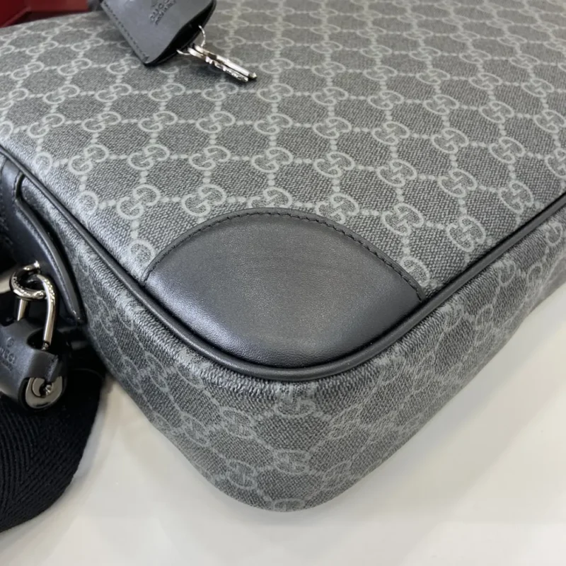 Gucci Unisex GG Emblem Medium Briefcase-Gray 821149FAED41000