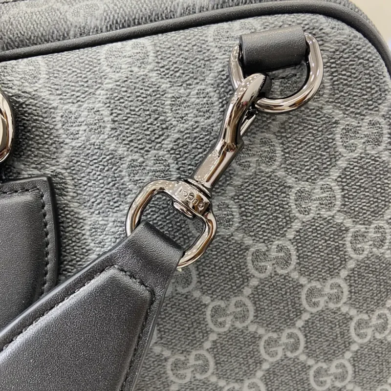 Gucci Unisex GG Emblem Medium Briefcase-Gray 821149FAED41000