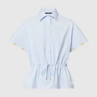 Gucci Women Drawstring Waist Cotton Poplin Shirt 1AGQMO