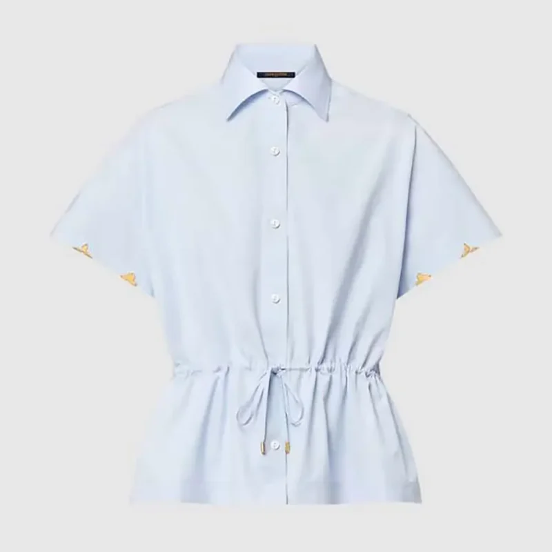 Gucci Women Drawstring Waist Cotton Poplin Shirt 1AGQMO