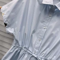 Louis Vuitton Women Drawstring Waist Cotton Poplin Shirt 1AGQMO