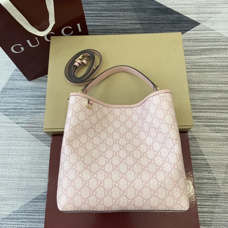 Gucci Women G Rmblem Mini Bucket Bag-Light Pink 815118FAD6L8459