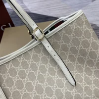 Gucci Women GG Emblem Medium Tote Bag-White 815213FAD6L9641