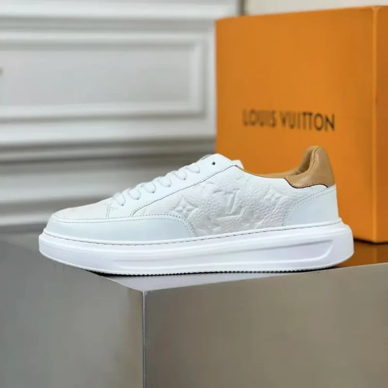 Louis Vuitton LV Unisex Beverly Hills Sneaker in Calf Leather-White 1A8V3N