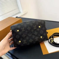 Louis Vuitton LV Women Bella Bucket Bag in Mahina Calfskin Leather-Black