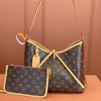 Louis Vuitton LV Women CarryAll PM in Aged Natural Cowhide Leather Trim M46203