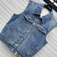 Louis Vuitton Women Reversible Sleeveless Denim Jacket 1AGOT9