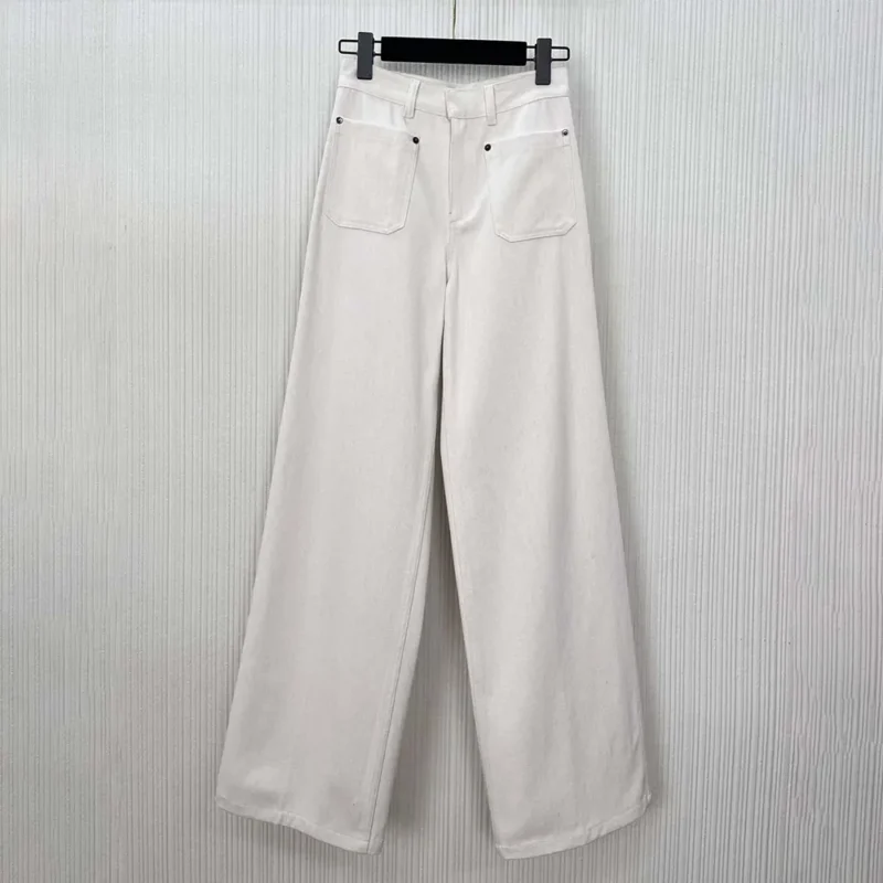 Dior Women Flared Jeans Ecru Cotton Denim with Dior Oblique Interior