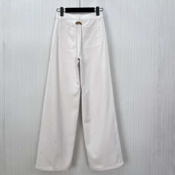 Dior Women Flared Jeans Ecru Cotton Denim with Dior Oblique Interior