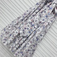 Dior Women Mid-Length Dress with Tied Belt White Cotton Muslin 521D07A3A48