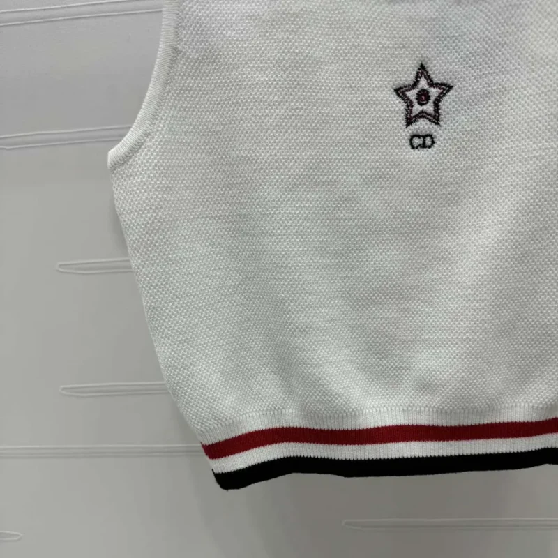Dior Women Vibe Cropped Tank Top White Technical Mesh with Three-Tone Signature