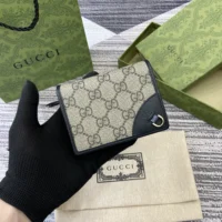 Gucci Unisex GG Emblem Mini Wallet-Black 820692FAD6L9741