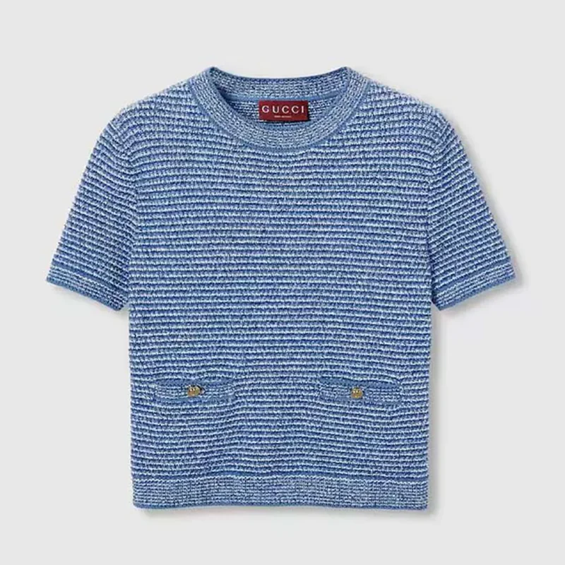 Gucci Women Fine Cotton Crewneck Top 818647XKENS4179