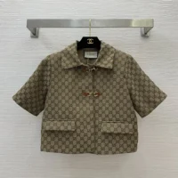 Gucci Women GG Canvas Jacket with Horsebit 820434Z8BZF2580