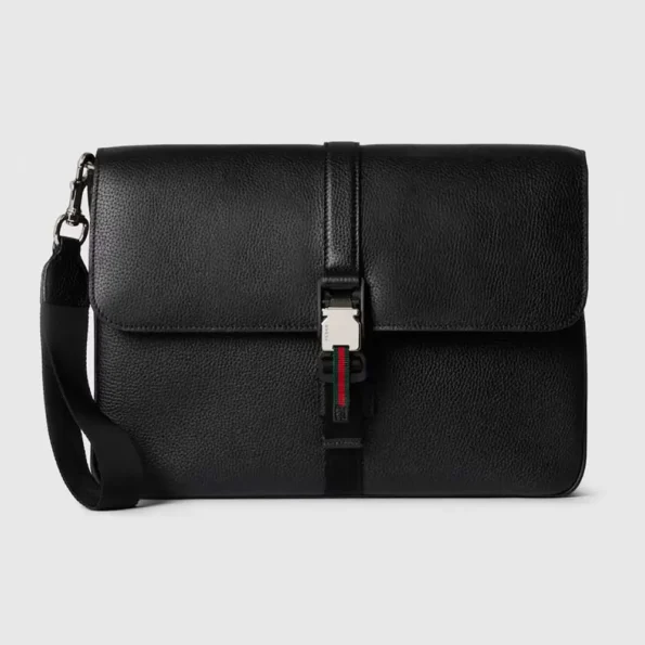 Gucci Women Medium Business Case with Web-Black 816755AAEF61042