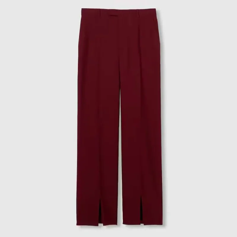 Gucci Women Oversize Low Waist Wool Pant 824881Z7AO26052