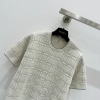 Gucci Women Wool and Lame Check Jacquard Top 811552XKEDI9237