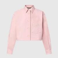 Louis Vuitton LV Women Cropped Denim Shirt-Light Pink 1AHHT1