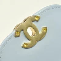 Chanel Women CC Mini Kelly Shopping Bag Shiny Aged Calfskin-Blue