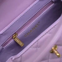 Chanel Women CC Mini Kelly Shopping Bag Shiny Aged Calfskin-Light Purple