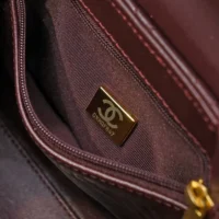 Chanel Women CC Mini Kelly Shopping Bag Shiny Aged Calfskin-Maroon