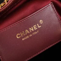 Chanel Women 25 Small Handbag Grained Calfskin Gold Tone Metal-Burgundy