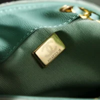 Chanel Women 25 Small Handbag Grained Calfskin Gold Tone Metal-Light Green