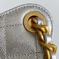 Chanel Women 25 Small Handbag Grained Calfskin Gold Tone Metal-Silver