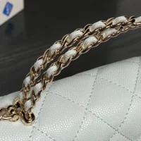 Chanel Women Flap Phone Holder with Chain Grained Shiny Calfskin Gold Tone Metal
