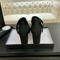 Chanel Women Mary Janes Fabric Grosgrain-Black G46477