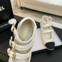 Chanel Women Mary Janes Fabric Grosgrain-White G46456