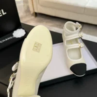 Chanel Women Mary Janes Fabric Grosgrain-White G46456