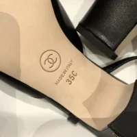 Chanel Women Slingbacks Goatskin Grosgrain-Black G31318