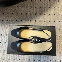 Chanel Women Slingbacks Goatskin Grosgrain-Black G31319