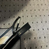 Chanel Women Slingbacks Goatskin Grosgrain-Black G31319