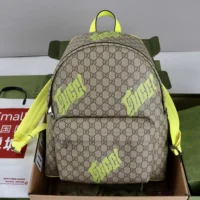 Gucci Unisex Medium Backpack with Print-Dark Green 834466